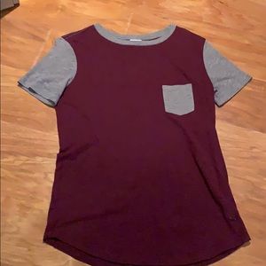 PINK Maroon and Gray T-Shirt